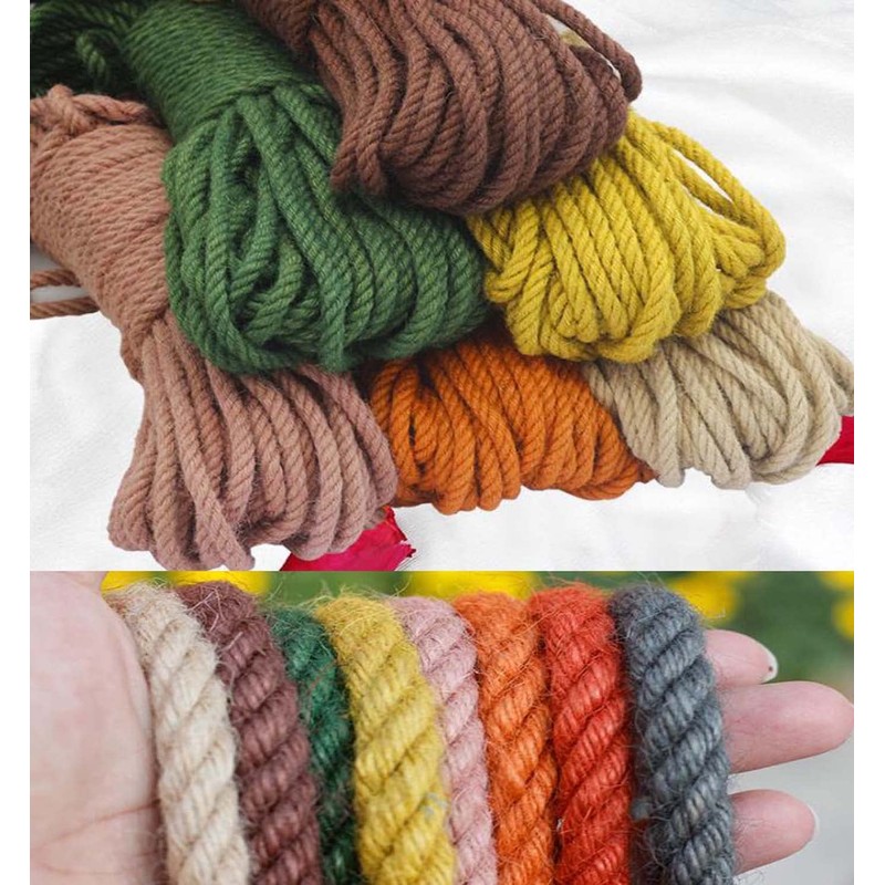 Fendawn Strive Natural Hemp Rope,8mm 20m(65ft) Jute Rope for Home