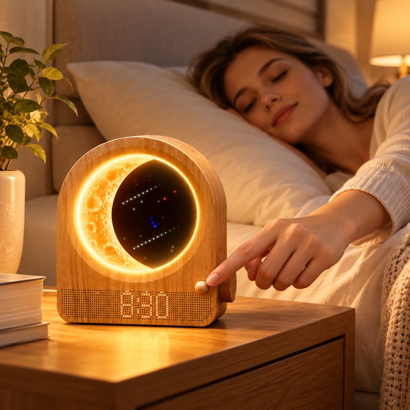 Sunrise Alarm Clock for Bedroom – Dimmable Moon Night Light