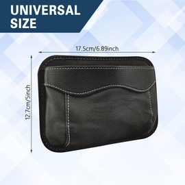HQRNYP Car Seat Side Pocket Organizer, Car Storage, Leather Auto Pocket Pouch Cell Phone Sunglasses Holder, Auto Accessory Mini Vehicle Storage Bag for Organize Document, Registration, Notepad (Black)