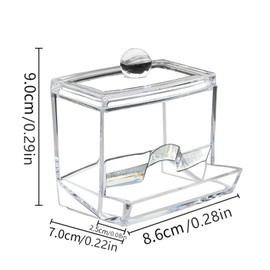 Gurxi Cotton Bud Holder Dispenser Cotton Buds Container Makeup Cotton Pads Acrylic Container Box Organiser Ear Sticks Storage Box for Cotton Buds with Lid Transparent
