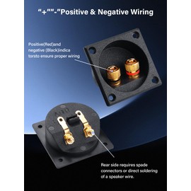 PNGKNYOCN Speaker Junction Box Terminal, 57X57mm 2 Way Binding Post Subwoofer Box Terminal for Car/Home Audio DIY（2 Pack）