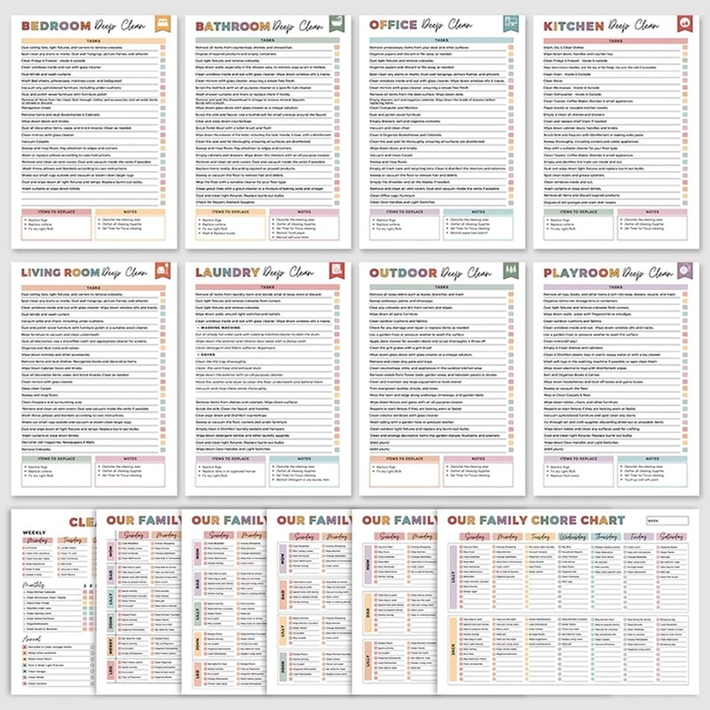 ADHD Cleaning Planner Cleaning Schedule and List Organiser Daily Weekly