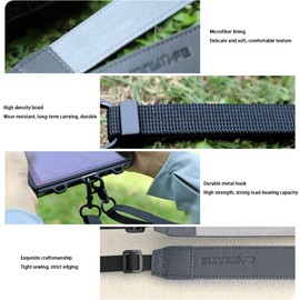 Taoke D JI RC Pro Accessories Adjustable Neck Strap PU Leather, Lanyard with CNC Aluminum Alloy Buckle for RC Pro Controller, Smart Controller and Mavic Mini 2/Mavic 3/Mavic Air 2S, Free Disassembly