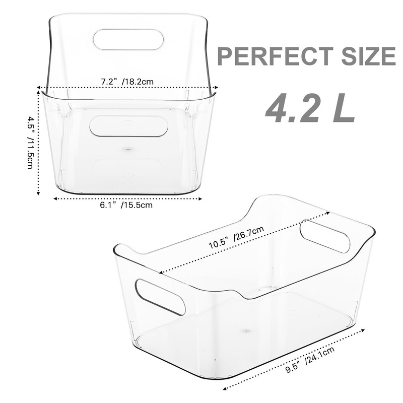 Tiawudi 12 Pack Plastic Storage Bins, Multi-Use Organizer Bins, Pantry