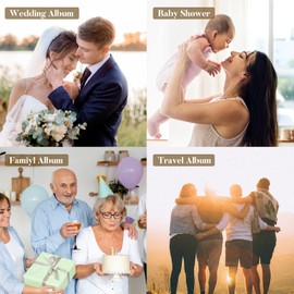 2 Pack Small Photo Album 4x6, Fabmaker Each Picture Album Holds 24 Horizontal Photos, Linen Cover Picture Photo Book with Front Window, Mini Brag Books for 4x6 Pictures, Artwork or Postcards Storage