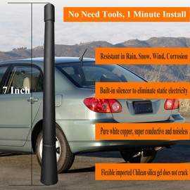 7 Inch Antenna for Toyota Corolla (2003-2008), Toyota Corolla Antenna, Flexible Rubber Antenna Mast Replacement