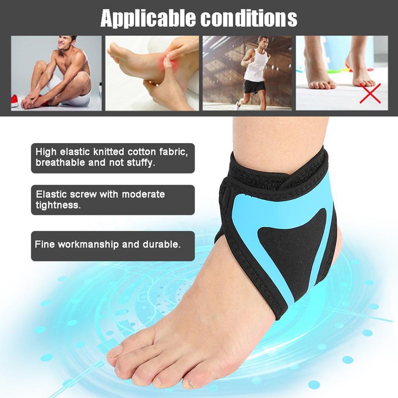 Ankle Support Brace Protector Adjustable Foot Achilles Strap Bandage Blue