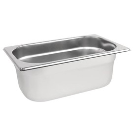 Vogue Stainless Steel1/4 Gastronorm Pan 2.5Ltr/100mm Deep Food Container