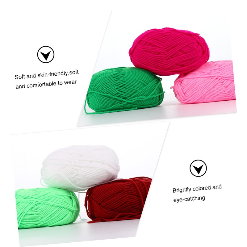 OHPHCALL 6 Rolls Milk Knitting Yarn Soft Skin Friendly DIY