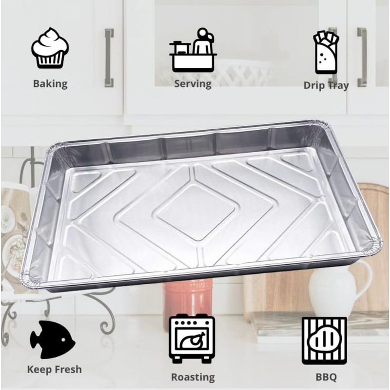 Bakery Direct Ltd 25 Large Foil tray bake containers aluminium