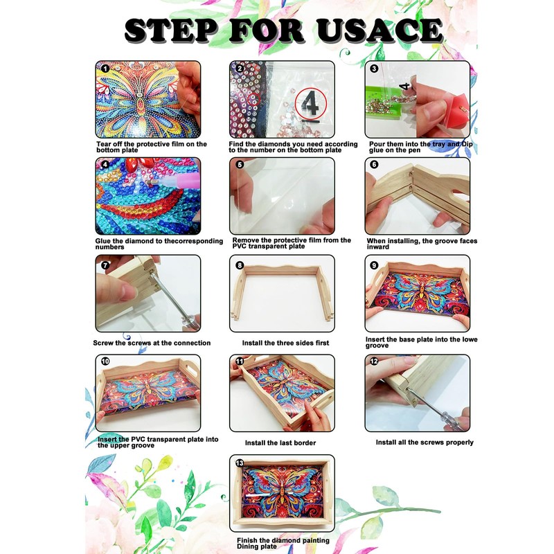 ARTopet DIY Diamond Art Painting Creative Design Handmade Wooden Serving