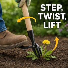 Stand Up Weed Puller Tool for Garden Root Removal - Foot Pedal Digging Claw Weeder for Lawn and Outdoor Maintenance