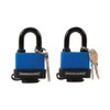 Silverline 568779 Keyed Alike Weather-Resistant Padlocks 48mm 2pk