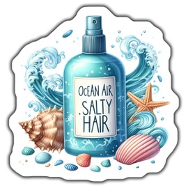 Beach Life Sticker Pack, Ocean Air Salty Hair, Coastal Themed Stickers, Beach Vibes Decorative Stickers, Sea Life Stickers - 5-Inch Sticker - 2-Pack - CCSTICKER01148