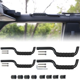 ROADER Bronco Front & Rear Roll Bar Grab Handles Compatible with 2021 2022 2023 New Ford Bronco 4 Door, Aluminum Alloy Grip Handles, Bronco Interior Accessories, 4 Pack(Not Fit Bronco Sport)