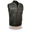 McVests SOA Motorcycle Vest with Snap & Zipper-Front Closure.Dual Concealed