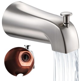 Fosenlion Universal Bathtub Tub Spout with Diverter, Wall Front Mount Tub Faucet Spout 1/2" IPS Thread, Compatible with Westbrass E531D-1F-62 Replacement (Brushed Nickel)