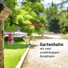 AQUA CONTROL G6354 – Double output garden tap 1/2 – 3/4