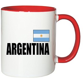 Mister Merchandise Coffee Cup Argentina Flag Tea Cup White / Red