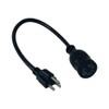 1FT Ac Power Cord Converts L5-15R To 5-15P 120V 15A