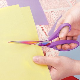 Uaugulft Multi-Purpose Scissors Set of 3, Titanium Blades, Soft Grip Handle, Purple