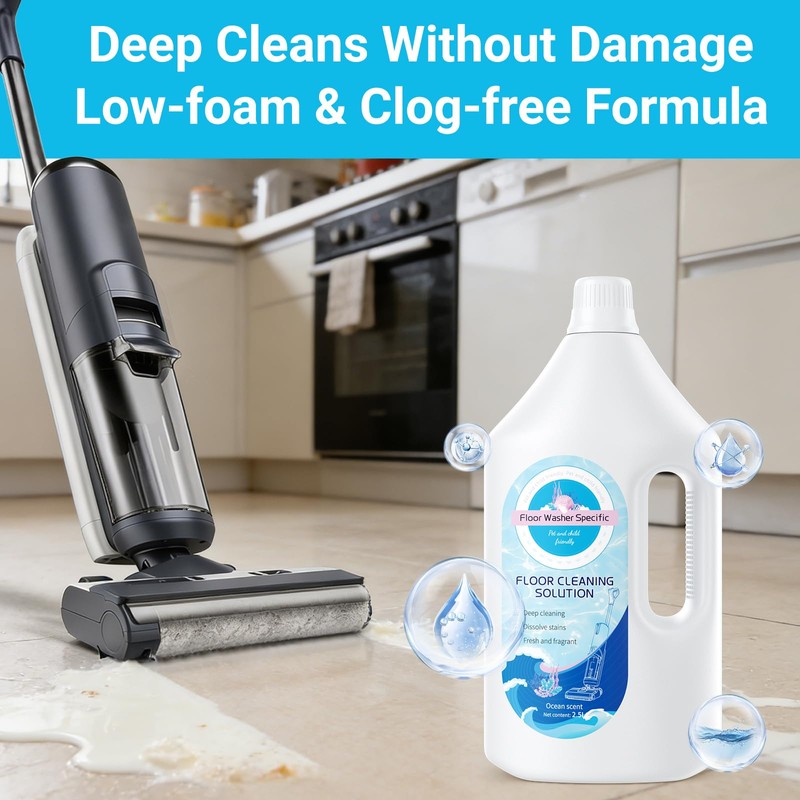 2.5 L Floor Cleaning Solution Ocean Scent, Compatible with Shark