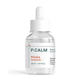 P.CALM PCALM Porsica Ampoule Vegan Facial Deep Moisture Serum - Calming Hydrating Repairing Korean Serum Centella Asiatica 76% Improves Fine Lines No-scent Blemish Sensitive Acne-prone Skin Sebum Pore Care
