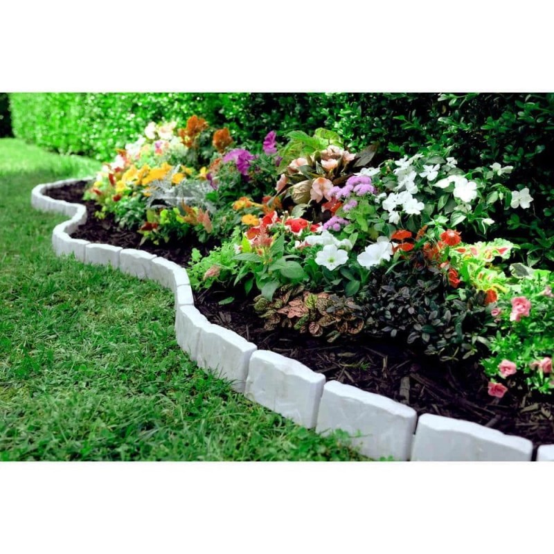 Vigoro 10ft Gray No-Dig Faux Stone Edging Kit – Decorative