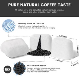 18-Pack Charcoal Water Filters Compatible with Breville BWF100 Machines, Breville Espresso Machine Water Filter Replacements