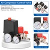 Air Compressor Pressure Valve Switch, 2-G1/4 Connector 0.05-1.2Mpa Air Compressor