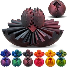 Ackygetrich 3D Printed Fidget Relief Ball, Gear Sphere Stress Toy for ADHD, Anxiety, Desk (Brown)