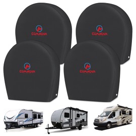 Comnova RV Tire Covers 4 Pack - 600D Tough Tire Wheel Cover Protector for RV, Truck, SUV, Trailer, Camper, Boat and Van, Heavy Duty & Waterproof Tire Cover, Fits Tire Diameters 23-25 Inch