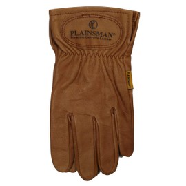 Plainsman Genuine Goatskin Cabretta Brown Leather Gloves (S-XL) 1 Pair (Extra Large)