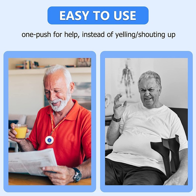 Wireless Caregiver Pager Alert System SOS Emergency Call Button for