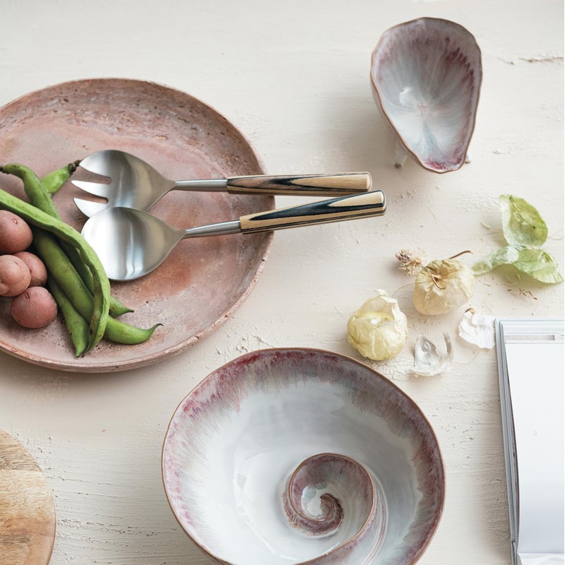 Bloomingville Stoneware Footed Bowl, Berry