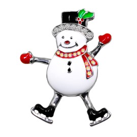 CHARM ONLINE Christmas Snowman Brooch Pin Enamel Lapel Pin Cartoon Brooch Pin Badges Brooch Pins for Clothing Bags Crystal Christmas Jewelry for Women