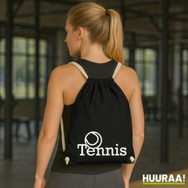 Huuraa Gym Bag Tennis Ball Gift 12 Litres Cotton Tennis Gift Idea, black, Unit size