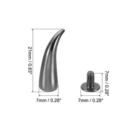 PATIKIL 21mm Studs for Clothing, 50 Sets Studs and Spikes Leather Rivets Cone Spikes Metal Screw Studs for Clothing Leather Crafts Fabric Shoes Punk Bag Leathercraft, 7x21mm, Black