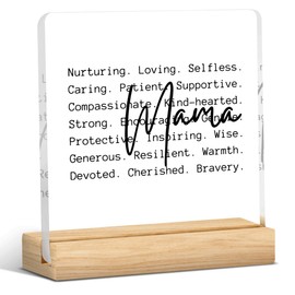 Gifts for Mom Mama Mother Mothers Day Gift Birthday Gifts for Moms from Daughters Sons Best Mom Ever Gifts Clear Acrylic Desk Decor Sign with Wood Stand for Home Bedroom Office 4 X 4 Inch