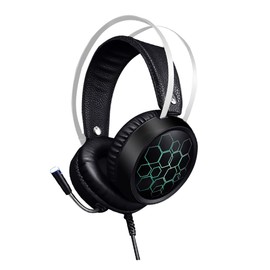 KOMBIUDA RGB Wired Gaming Headset with Mic Comfortable Over Ear Headphones for Gaming Noise Cancelling Design Immersive Audio Quality for Gamers and Online Play