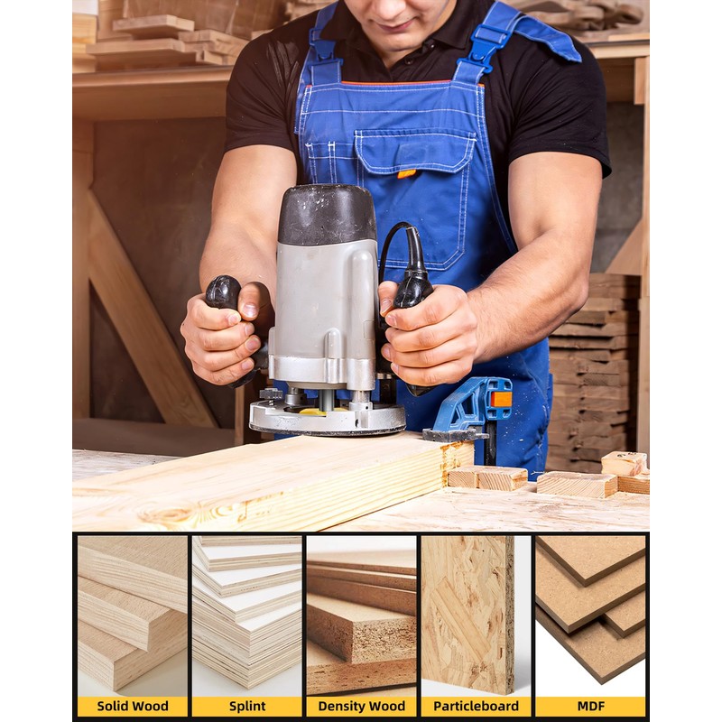 Router Bits, Allmake 3pcs Lock Miter Router Bits 1/2 Shank,