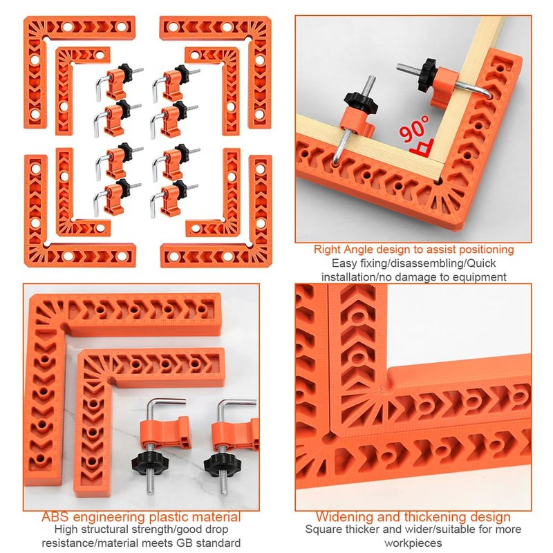 MTSDM 90 Degree Clamp, Positioning Squares Set of 8 (3"