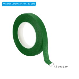 PATIKIL 30 Yards Floral Tape 12 Rolls Florist Tape Crepe Paper Flowers Bouquet Tape Waterproof for Bouquet Stem Wrapping Green (27m)