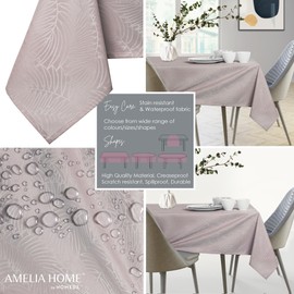 AmeliaHome Tablecloth, Lotus Effect, Water-resistant