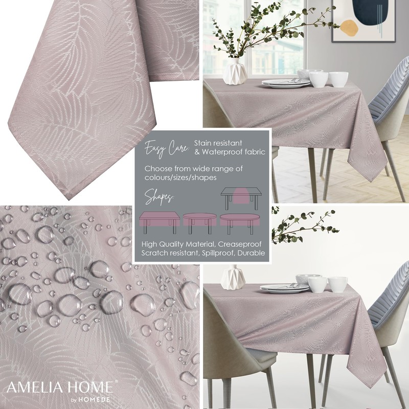 AmeliaHome Tablecloth, Lotus Effect, Water-resistant