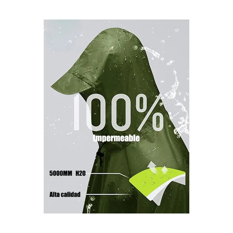 Chubasquero Impermeable Portátil Con Manga Con Capucha