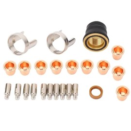 GUIYINT 24pcs Plasma Cutting Torch Consumables Kit with Tips, Electrodes, Nozzles – Compatible with Most Plasma Cutters Including CUT-55DS Pro/CUT-65DS, IPT40, PT60 (Stainless Steel & Aluminum)