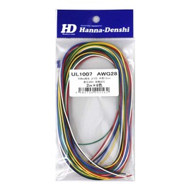 UL1007 AWG28 2m X 6 Colors Heat Resistant Vinyl Insulated Wire, Black White Red Yellow Green Blue 6.6 ft (2 m) Each AWG-28 6 Colors