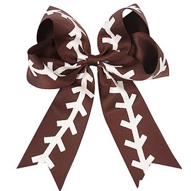 Softball Cheer Bows hair Tie Softball Hair Accessories Perfect Softball Player Gift.(FQ7) (Brown)
