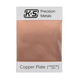 K&S 6602 Copper Etching Plate, 0.050" Thick x 5" Wide x 7" Long, 1 Plate, Made in USA